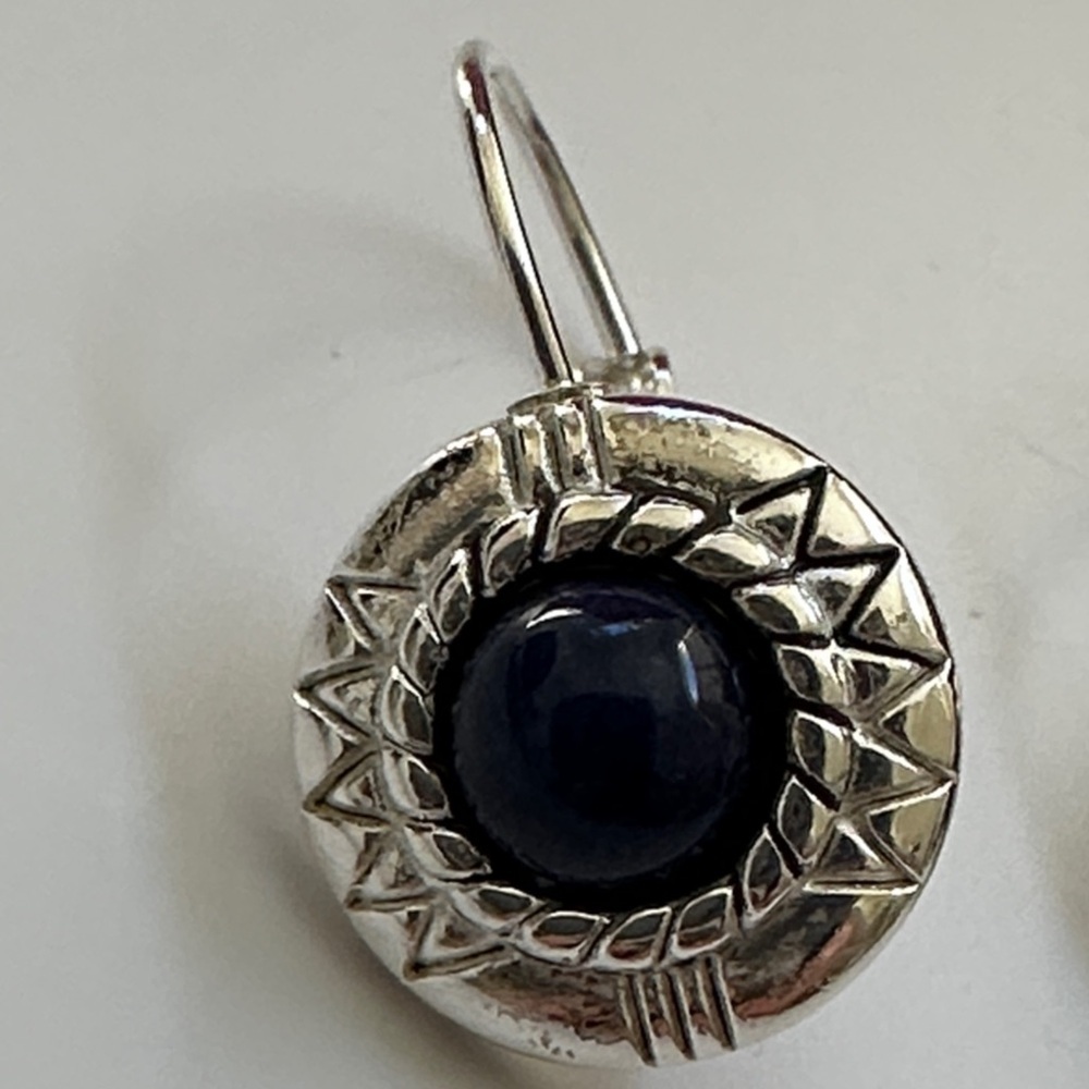 925 sterling Silver Lapis Earrings​ - Picture 3 of 5